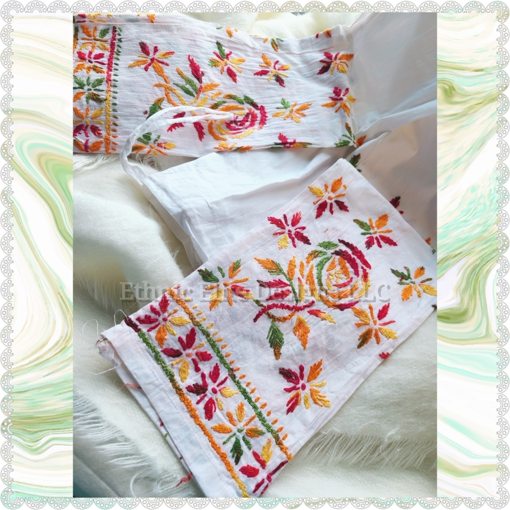 New White multi ankle pants with drawstring - Picture 6 of 10